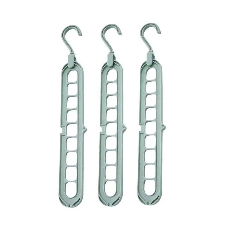 3Pcs 9-Hole Foldable Clothes Hangers