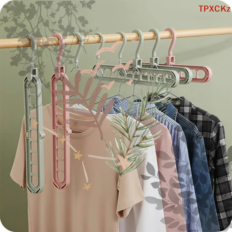 3Pcs 9-Hole Foldable Clothes Hangers
